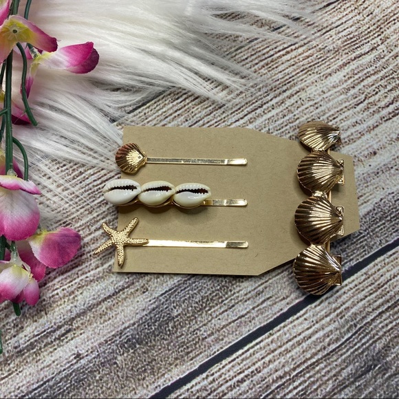🌲SALE  NEW 4pc Shell, Beach Bobby Pins - Picture 2 of 4